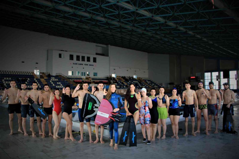 Dünya dalış rekortmeni Birgül Erken, Elazığ'a geldi