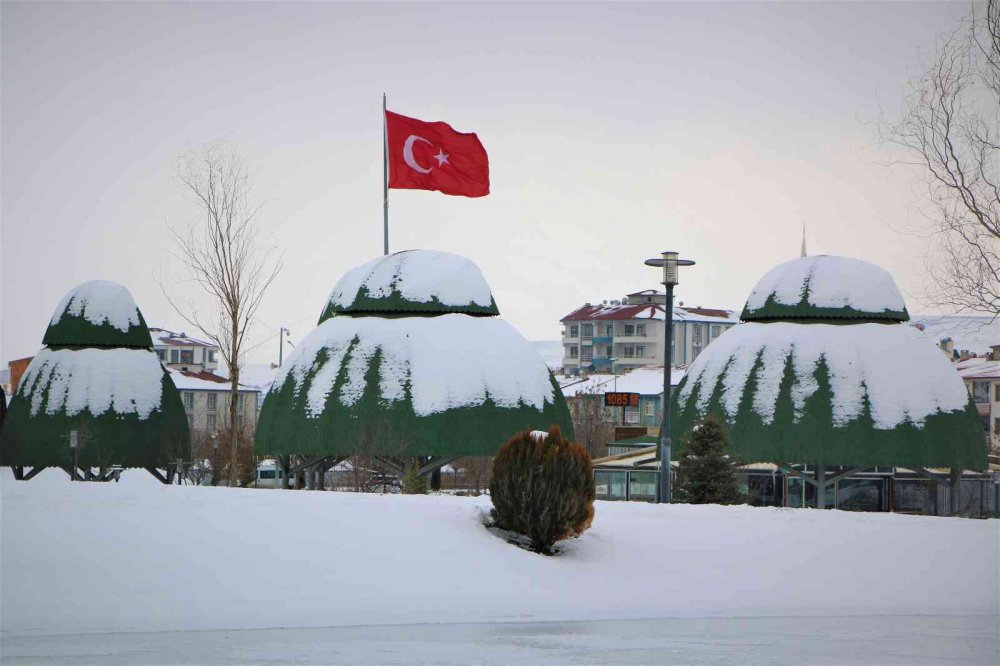Süs havuzları dondu, ortaya kartpostallık görüntüler çıktı