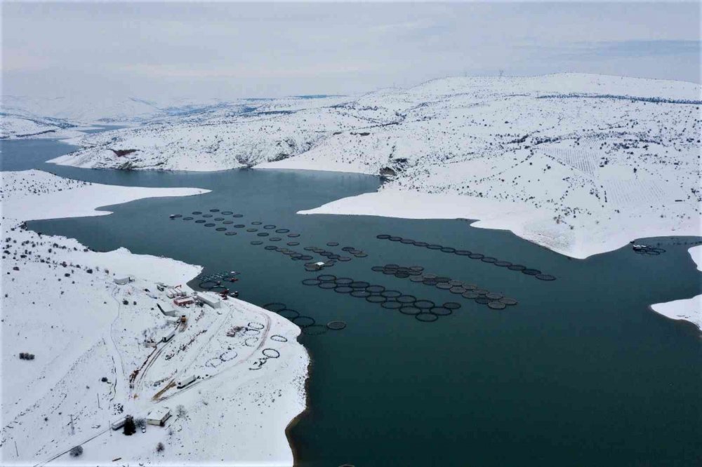 Türkiye’nin en yaşlı ilçesi Ağın’da kar manzarası