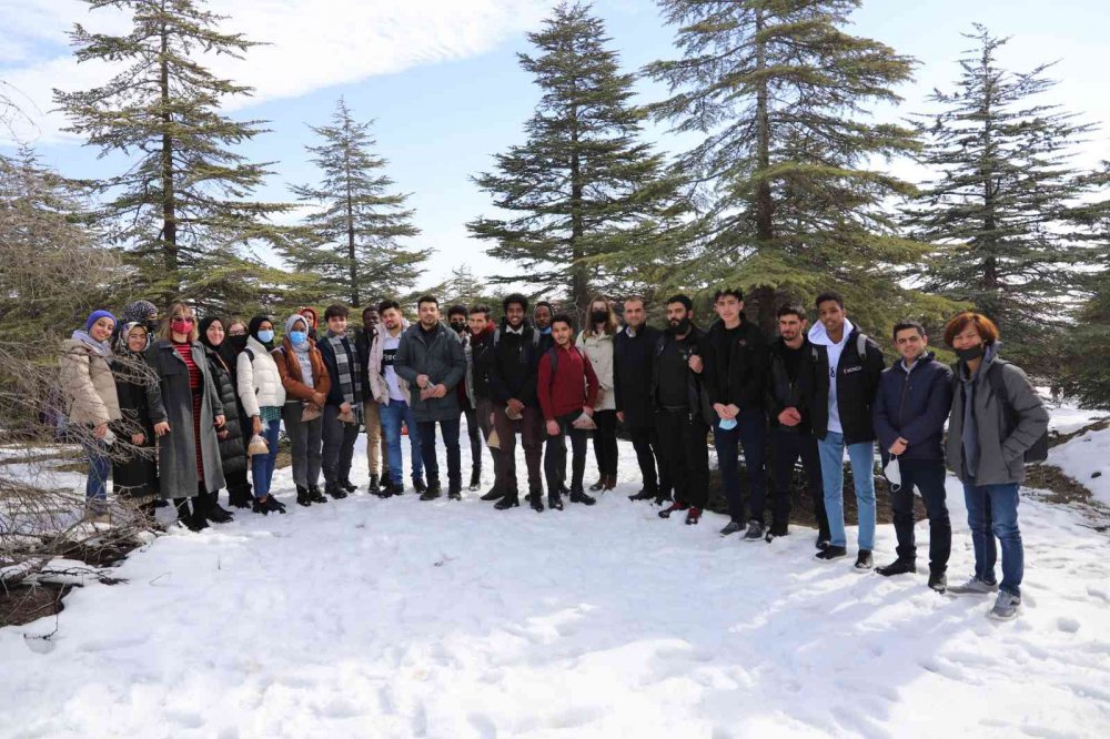 Yabancı uyruklu öğrenciler hayvanlar için doğaya yem bıraktı