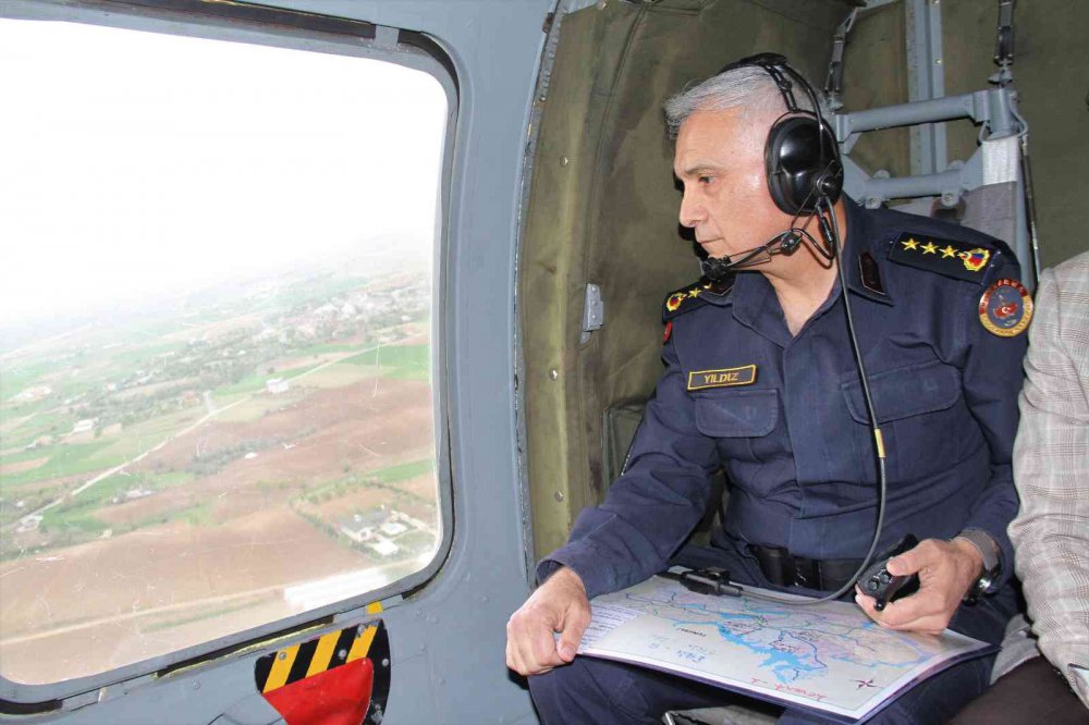 Bayram öncesi helikopter destekli trafik denetimi